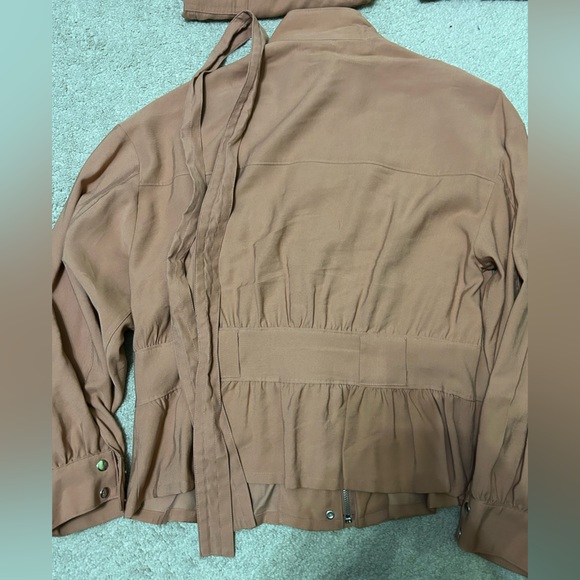 Nine West Orange Peach Zip-up Shirt and Pants Set - Picture 2 of 6